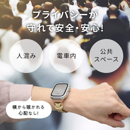 キラキラ  アップルウォッチ  カバー ライン ストーン 1列 かわいい 保護フレーム くすみ AppleWatch    | グリッターカバー