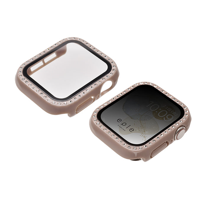 キラキラ ラインストーン アップル ウォッチ カバー series 11 10 9 8 SE2 7 6 se se3 5 4  対応 保護 かわいい ケース  くすみ 高級 カラー 40mm 41mm 42mm 45mm 46mm apple watch Apple Watch シリーズ おしゃれ おすすめ 全面 覗き見 ギャル 送料無料 女性 人気 レディース グリッターカバー りんご堂 新色 ピンク