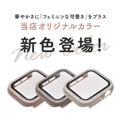 キラキラ ラインストーン アップル ウォッチ カバー series 11 10 9 8 SE2 7 6 se se3 5 4  対応 保護 かわいい ケース  くすみ 高級 カラー 40mm 41mm 42mm 45mm 46mm apple watch Apple Watch シリーズ おしゃれ おすすめ 全面 覗き見 ギャル 送料無料 女性 人気 レディース 新色登場画像
