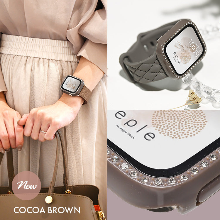 キラキラ ラインストーン アップル ウォッチ カバー series 11 10 9 8 SE2 7 6 se se3 5 4  対応 保護 かわいい ケース  くすみ 高級 カラー 40mm 41mm 42mm 45mm 46mm apple watch Apple Watch シリーズ おしゃれ おすすめ 全面 覗き見 ギャル 送料無料 女性 人気 レディース グリッターカバー りんご堂 新色 ブラウン