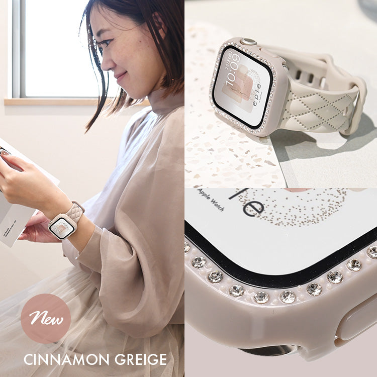 キラキラ ラインストーン アップル ウォッチ カバー series 11 10 9 8 SE2 7 6 se se3 5 4  対応 保護 かわいい ケース  くすみ 高級 カラー 40mm 41mm 42mm 45mm 46mm apple watch Apple Watch シリーズ おしゃれ おすすめ 全面 覗き見 ギャル 送料無料 女性 人気 レディース グリッターカバー りんご堂 新色 ホワイト 白