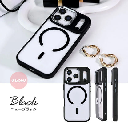 iPhone 17 ケース MagSafe 透明 おしゃれ 大人っぽ クリア 韓国  16 15 14 13 12 pro max plus Air | りんご堂 グレイスフルマグセーフ くすみ ブラック 黒
