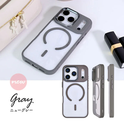 iPhone 17 ケース MagSafe 透明 おしゃれ 大人っぽ クリア 韓国  16 15 14 13 12 pro max plus Air | りんご堂 グレイスフルマグセーフ くすみ グレー 灰色