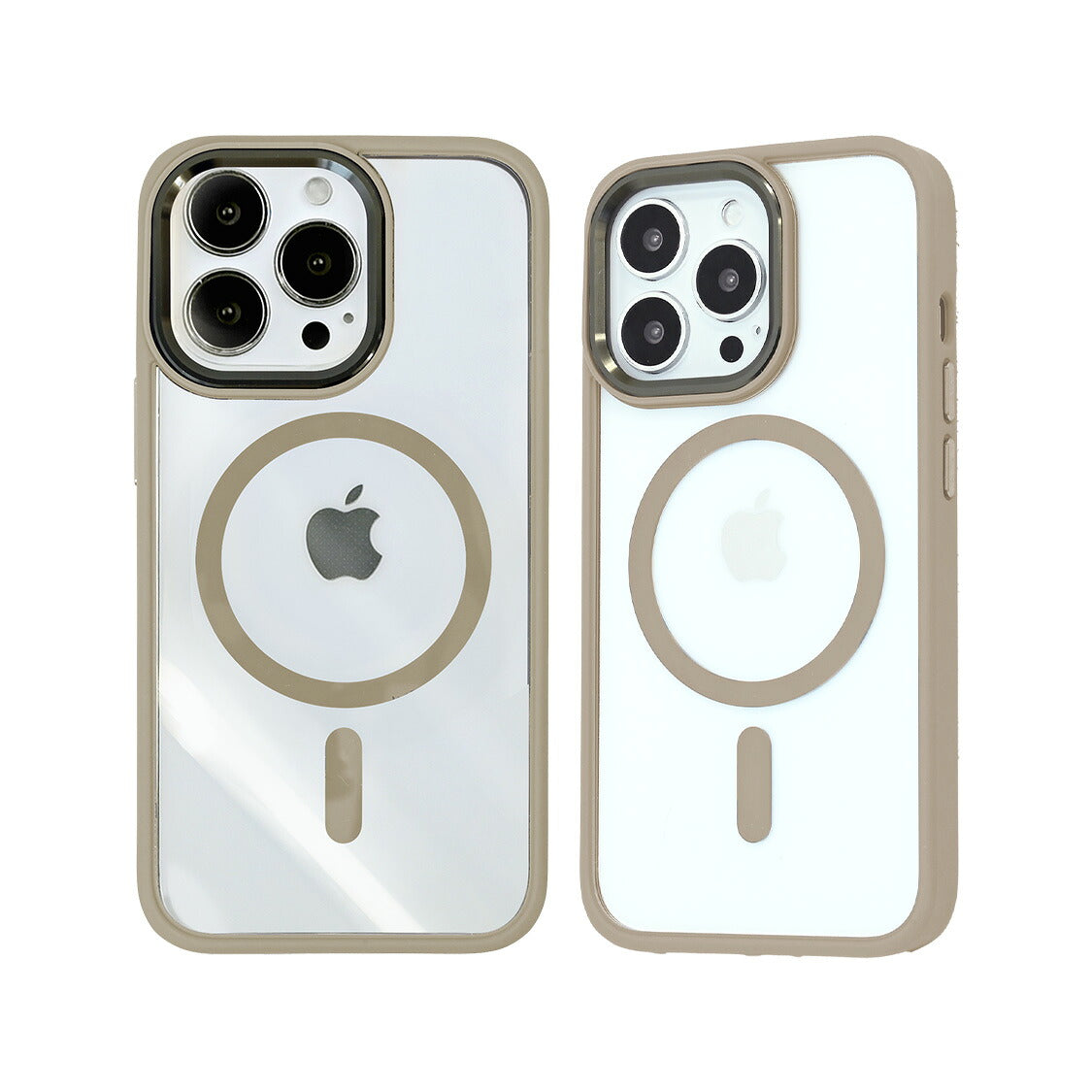 iPhoneケースクリアマグセーフ綺麗大人っぽくすみベージュ16promax