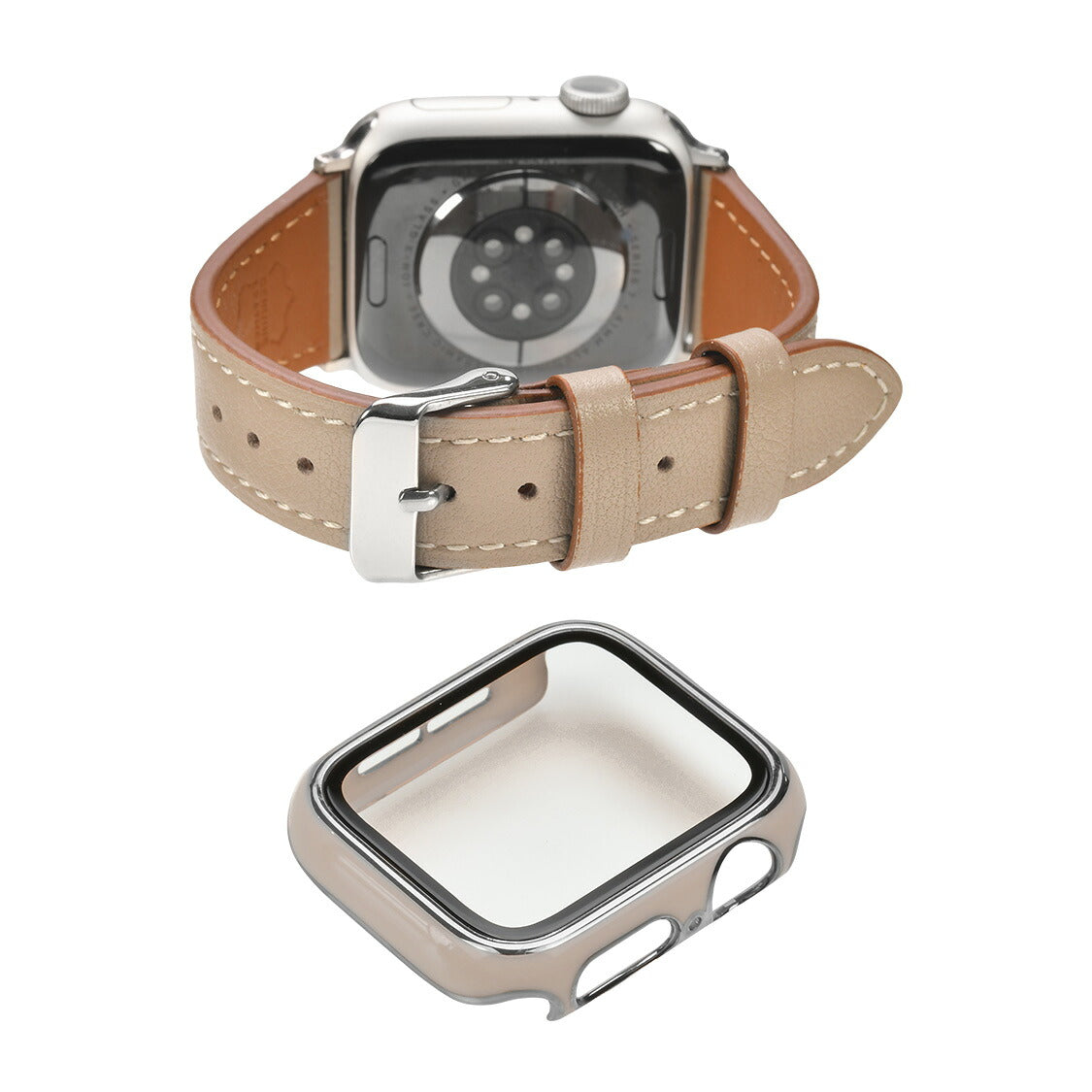 Apple Watch レザーバンド 細身 イタリア製 本革 くすみカラー ベルト @ルーチェ