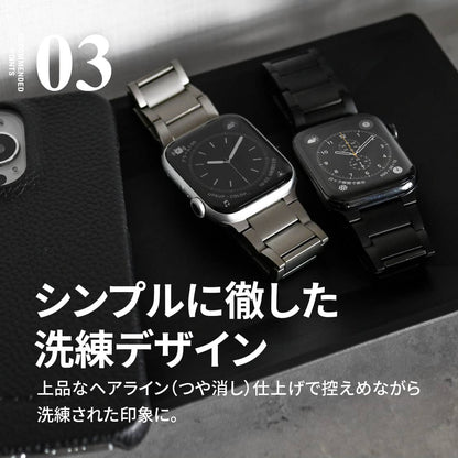 【全品送料無料】 アップルウォッチ バンド メンズ apple watch バンド ステンレス ブランド ケース 40mm 41mm 42mm 44mm 45mm 46mm 49mm メタル シルバー アップルウォッチバンド series 10 9 8 7 6 5 4 3 2 1 ウルトラ 2 ultra SE 全機種対応 りんご堂 ソリッド チタン EX シンプルに徹した洗練デザイン