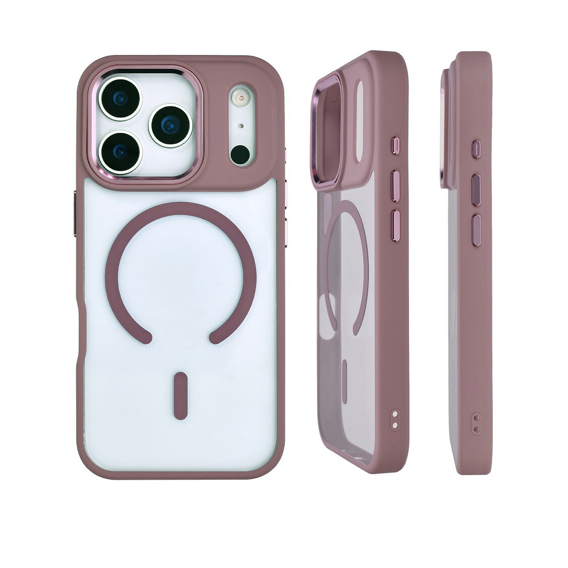 iPhoneケースクリアマグセーフ綺麗大人っぽくすみピンク17promax