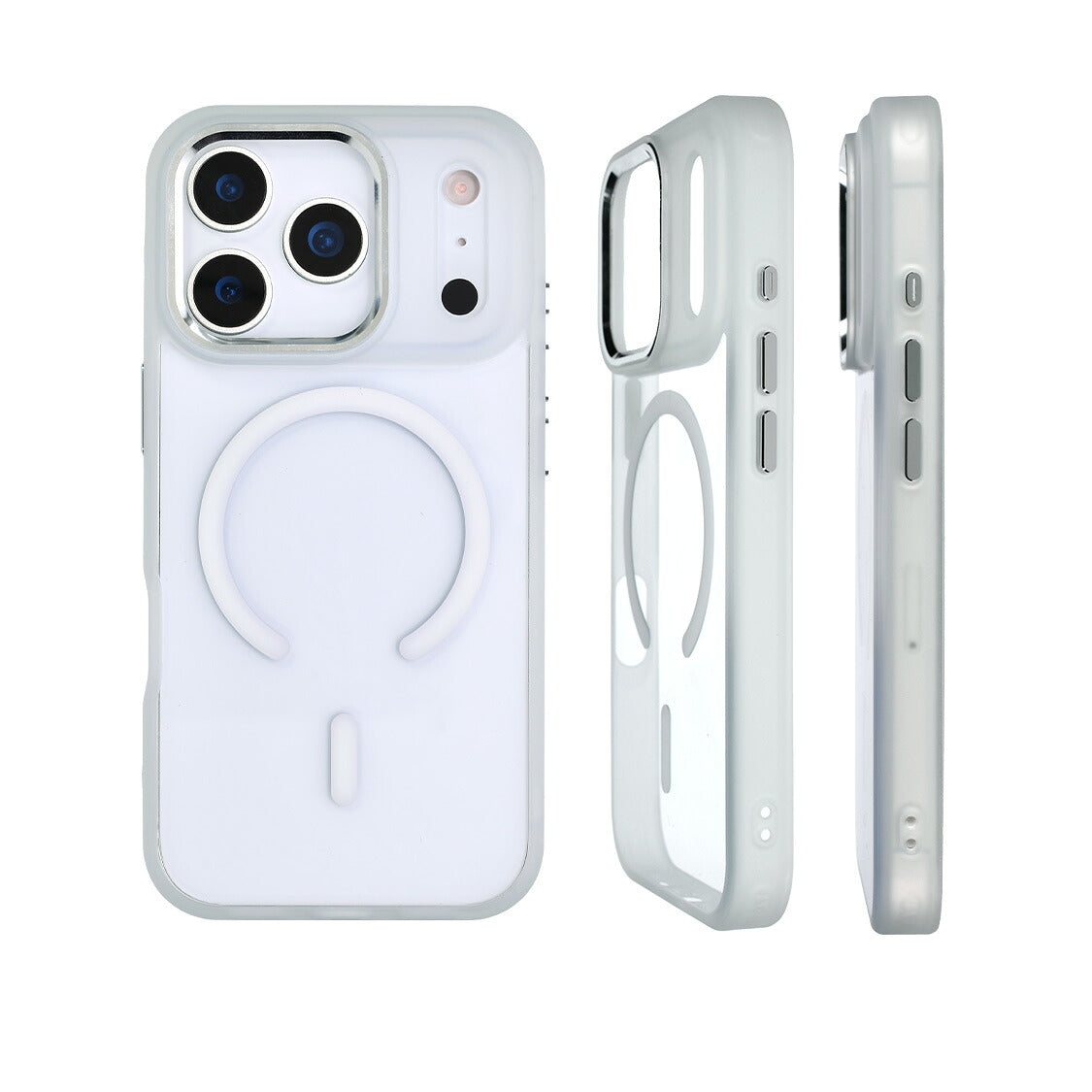 iPhoneケースクリアマグセーフホワイト17promax