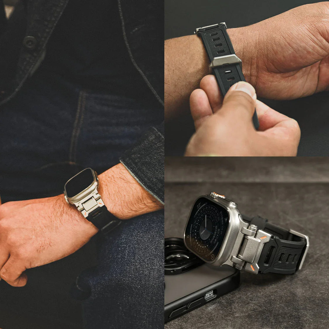 【シリーズ11・SE3・Ultra3対応】AppleWatch （ アップルウォッチ ） バンド TPU 素材 耐久性 スポーツ アウトドア カジュアル おしゃれ おすすめ メンズ ウルトラ ベルト | ソリッド カタナ