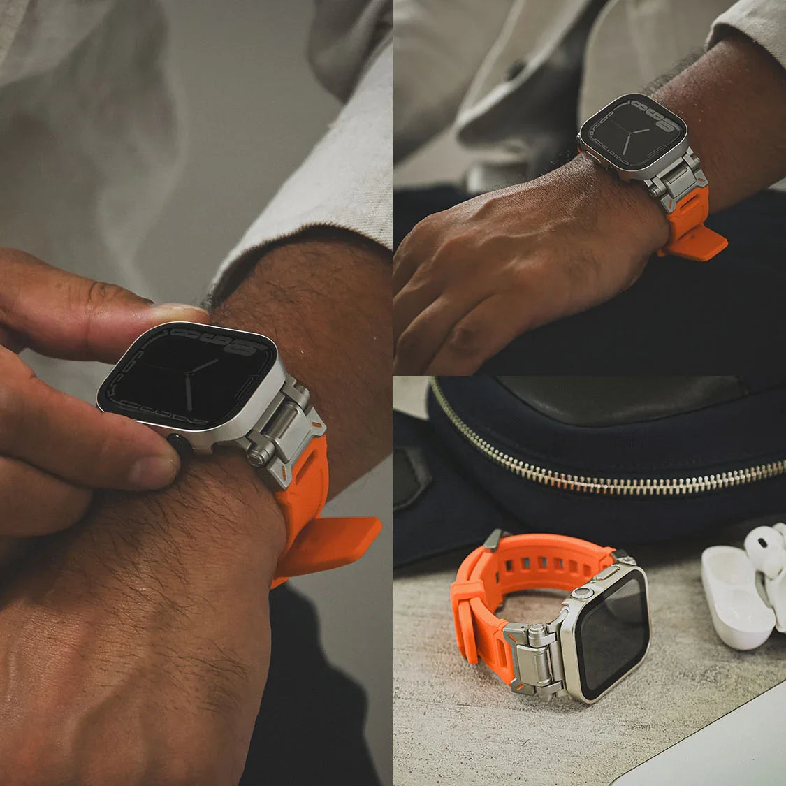アップルウォッチ バンド apple watch ベルト レザー TPU 高級 45mm 44mm  42mm 46mm 49mm 男性 オシャレ かっこいい 耐水性 伸縮性 耐衝撃性 シリーズ 10 9 8 7 se 6 5 4 3 2 1 カジュアル アウトドア ｜りんご堂｜カタナ 刀 オンレジ