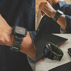 アップルウォッチ バンド apple watch ベルト レザー TPU 高級 45mm 44mm  42mm 46mm 49mm 男性 オシャレ かっこいい 耐水性 伸縮性 耐衝撃性 シリーズ 10 9 8 7 se 6 5 4 3 2 1 カジュアル アウトドア ｜りんご堂｜カタナ 刀 カーキ 緑