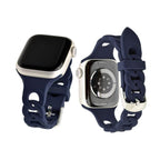 チェーン 型 シリコン AppleWatch （ アップルウォッチ ） バンド かわいい 通気性 ベルト38 40 41 42 44 45 mm 　|リアン ネイビー 紺