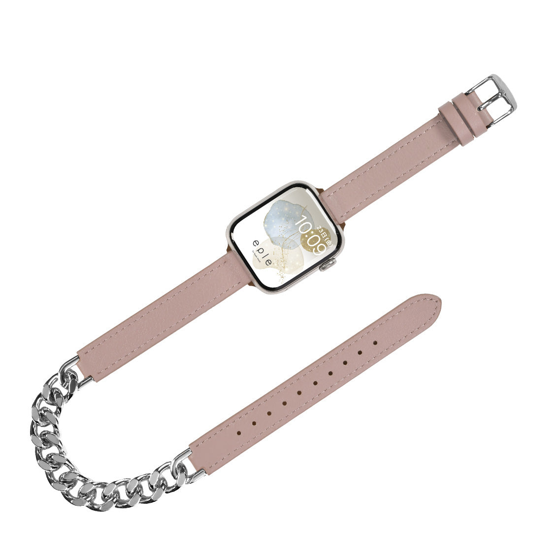 【綺麗めチェーン】アップルウォッチ バンド チェーン レザー 二重巻き おでかけ デート 結婚式｜ラグジュアリーチェーン