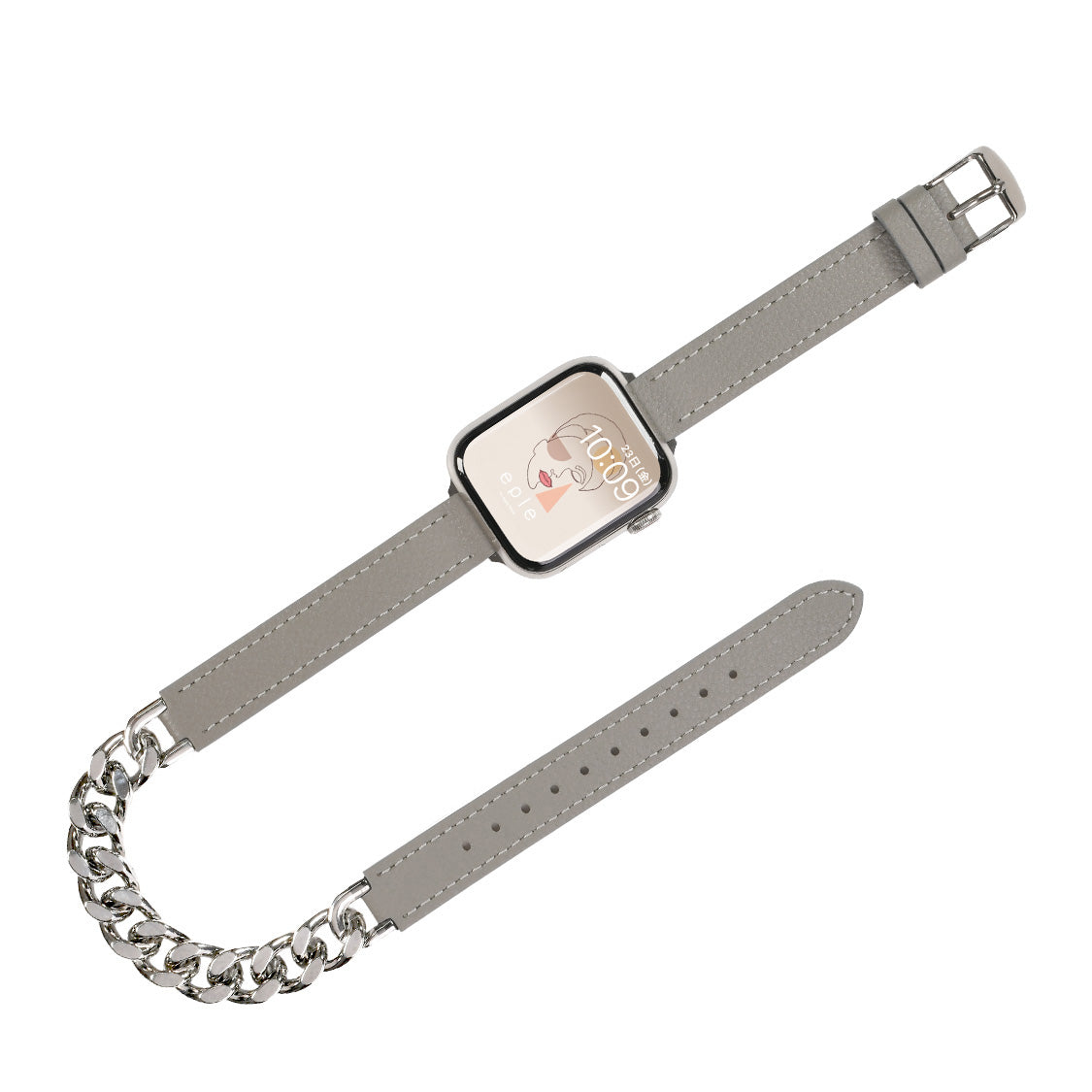 【綺麗めチェーン】アップルウォッチ バンド チェーン レザー 二重巻き おでかけ デート 結婚式｜ラグジュアリーチェーン