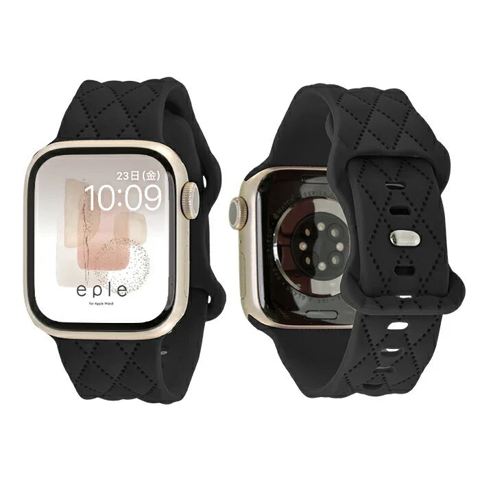 【もこかわ】AppleWatch バンド レディース シリコン キルティングデザイン 金属アレルギー｜マトラッセ