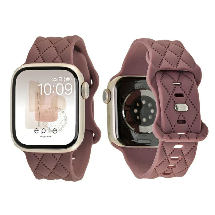 【もこかわ】AppleWatch バンド レディース シリコン キルティングデザイン 金属アレルギー｜マトラッセ