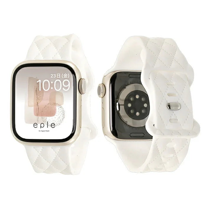 【もこかわ】AppleWatch バンド レディース シリコン キルティングデザイン 金属アレルギー｜マトラッセ