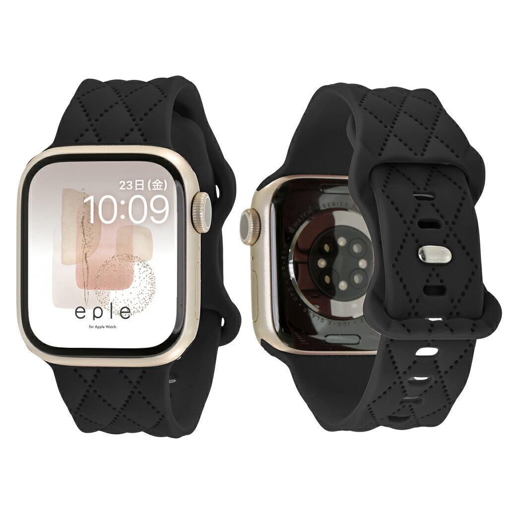 【もこかわ】AppleWatch バンド レディース シリコン キルティングデザイン 金属アレルギー｜マトラッセ