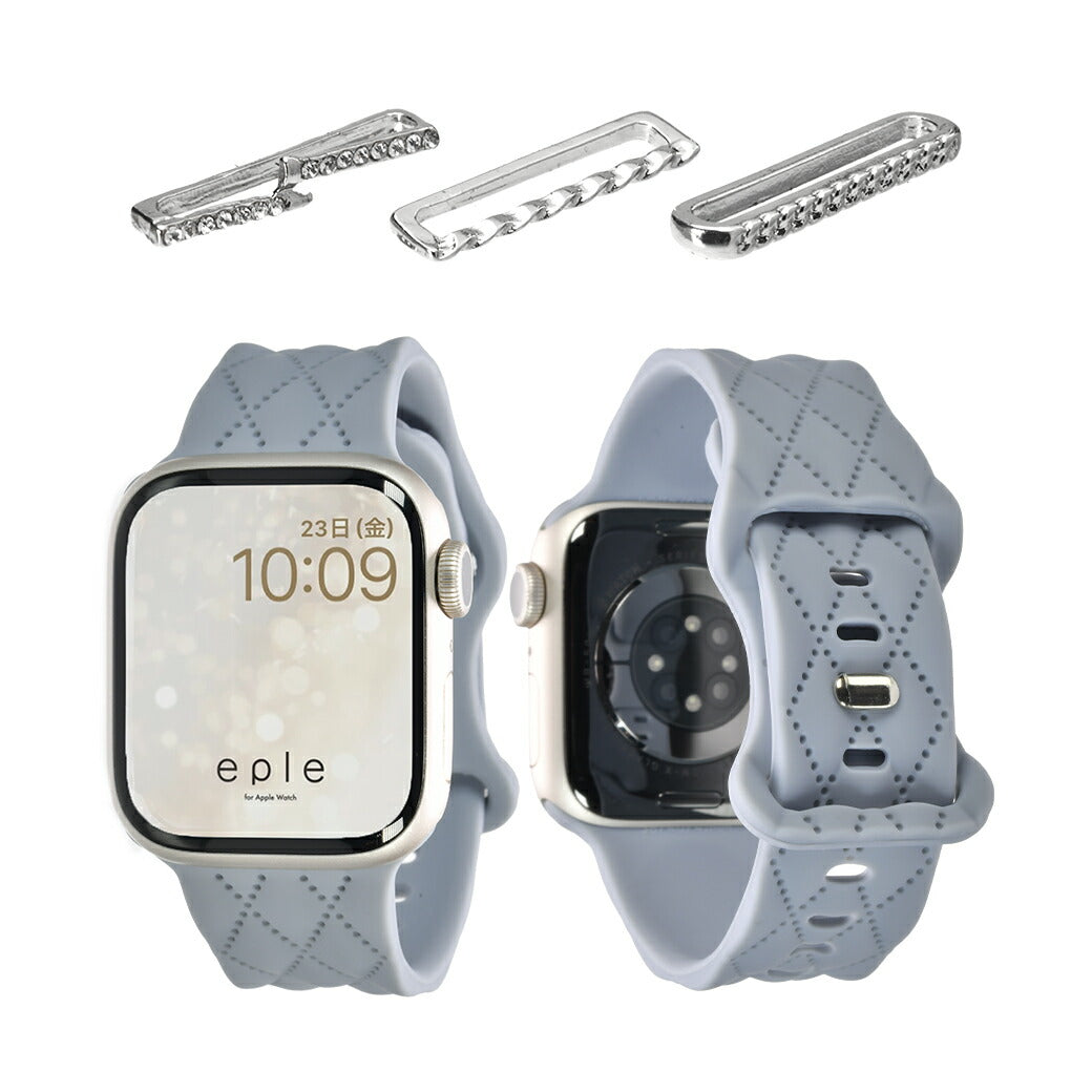 【もこかわ】AppleWatch バンド レディース シリコン キルティングデザイン 金属アレルギー｜マトラッセ