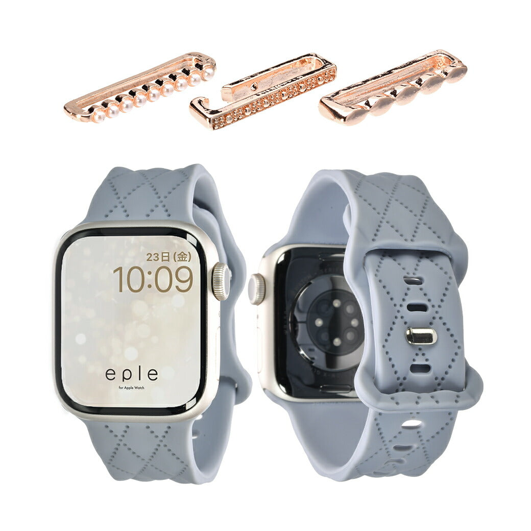 【もこかわ】AppleWatch バンド レディース シリコン キルティングデザイン 金属アレルギー｜マトラッセ