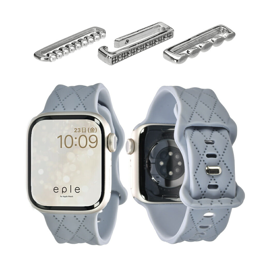 【もこかわ】AppleWatch バンド レディース シリコン キルティングデザイン 金属アレルギー｜マトラッセ