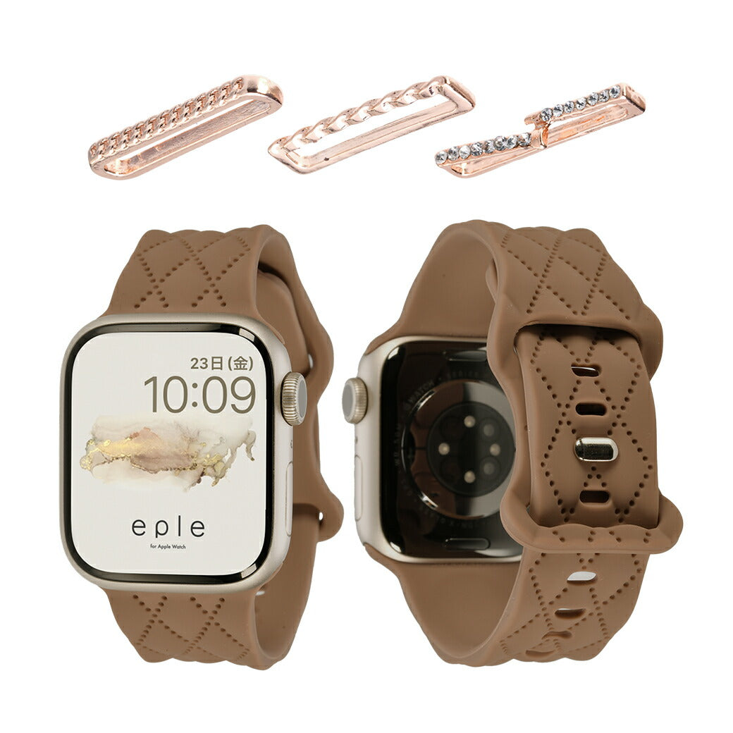 【もこかわ】AppleWatch バンド レディース シリコン キルティングデザイン 金属アレルギー｜マトラッセ