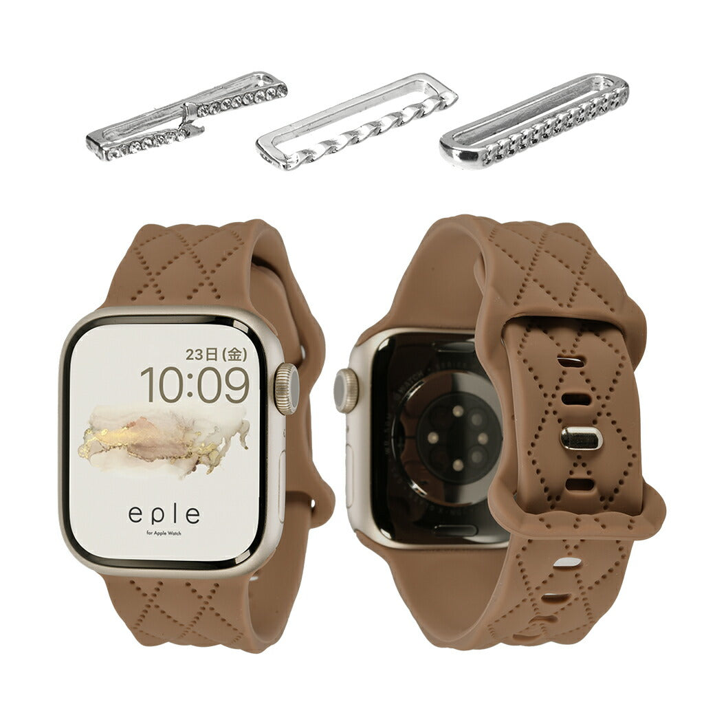 【もこかわ】AppleWatch バンド レディース シリコン キルティングデザイン 金属アレルギー｜マトラッセ