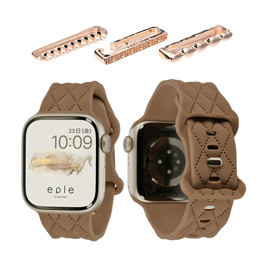 【もこかわ】AppleWatch バンド レディース シリコン キルティングデザイン 金属アレルギー｜マトラッセ