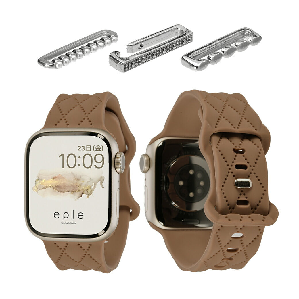 【もこかわ】AppleWatch バンド レディース シリコン キルティングデザイン 金属アレルギー｜マトラッセ