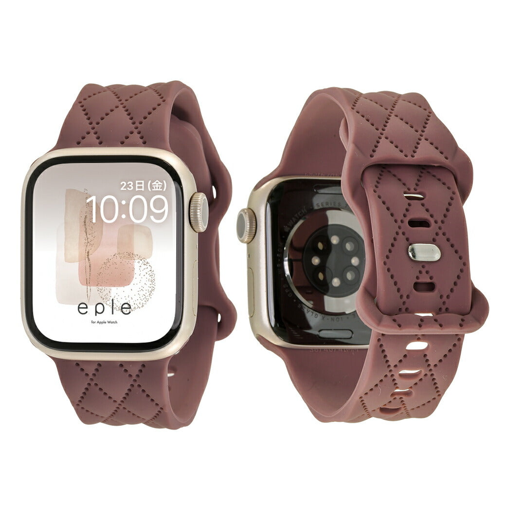 【もこかわ】AppleWatch バンド レディース シリコン キルティングデザイン 金属アレルギー｜マトラッセ