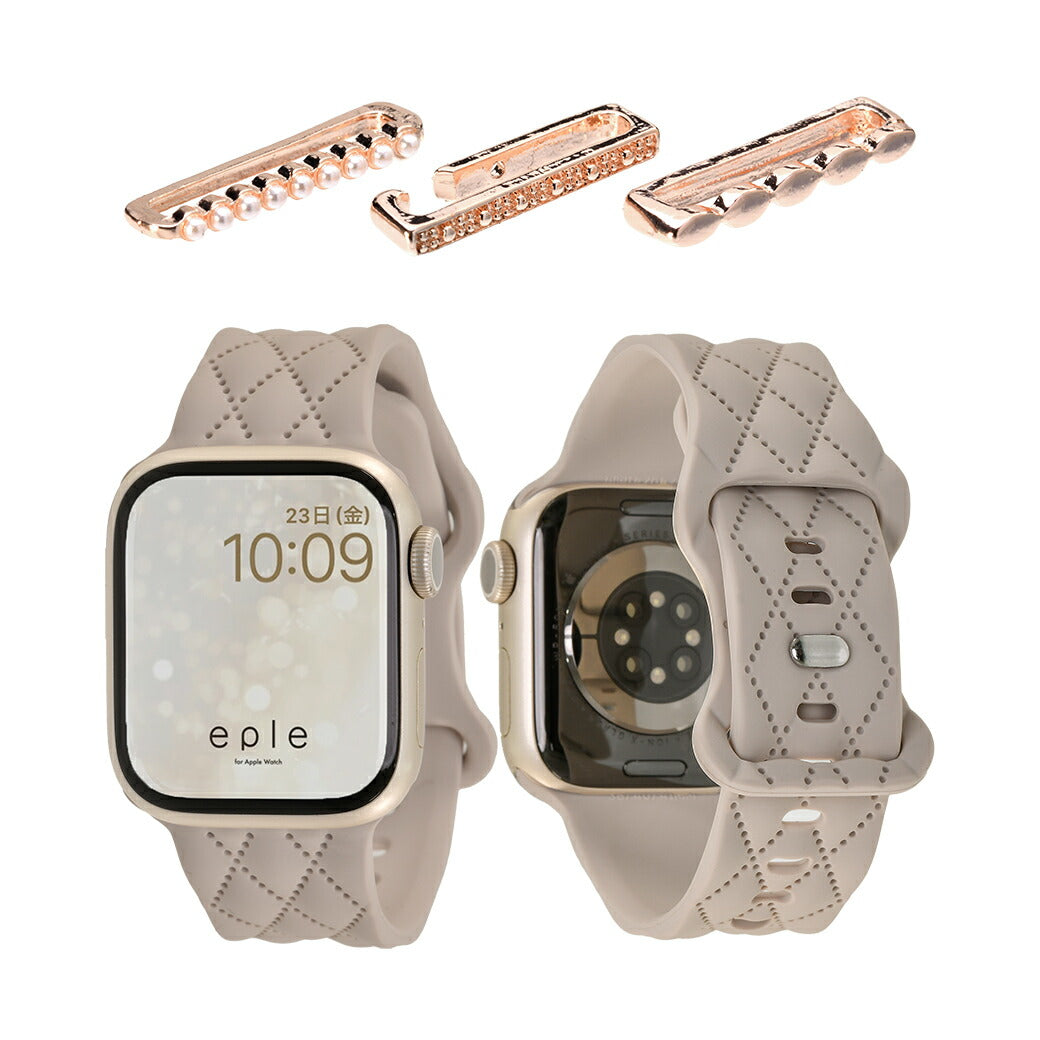 【もこかわ】AppleWatch バンド レディース シリコン キルティングデザイン 金属アレルギー｜マトラッセ