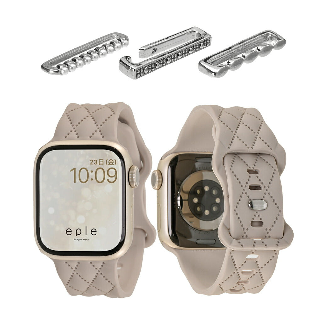 【もこかわ】AppleWatch バンド レディース シリコン キルティングデザイン 金属アレルギー｜マトラッセ