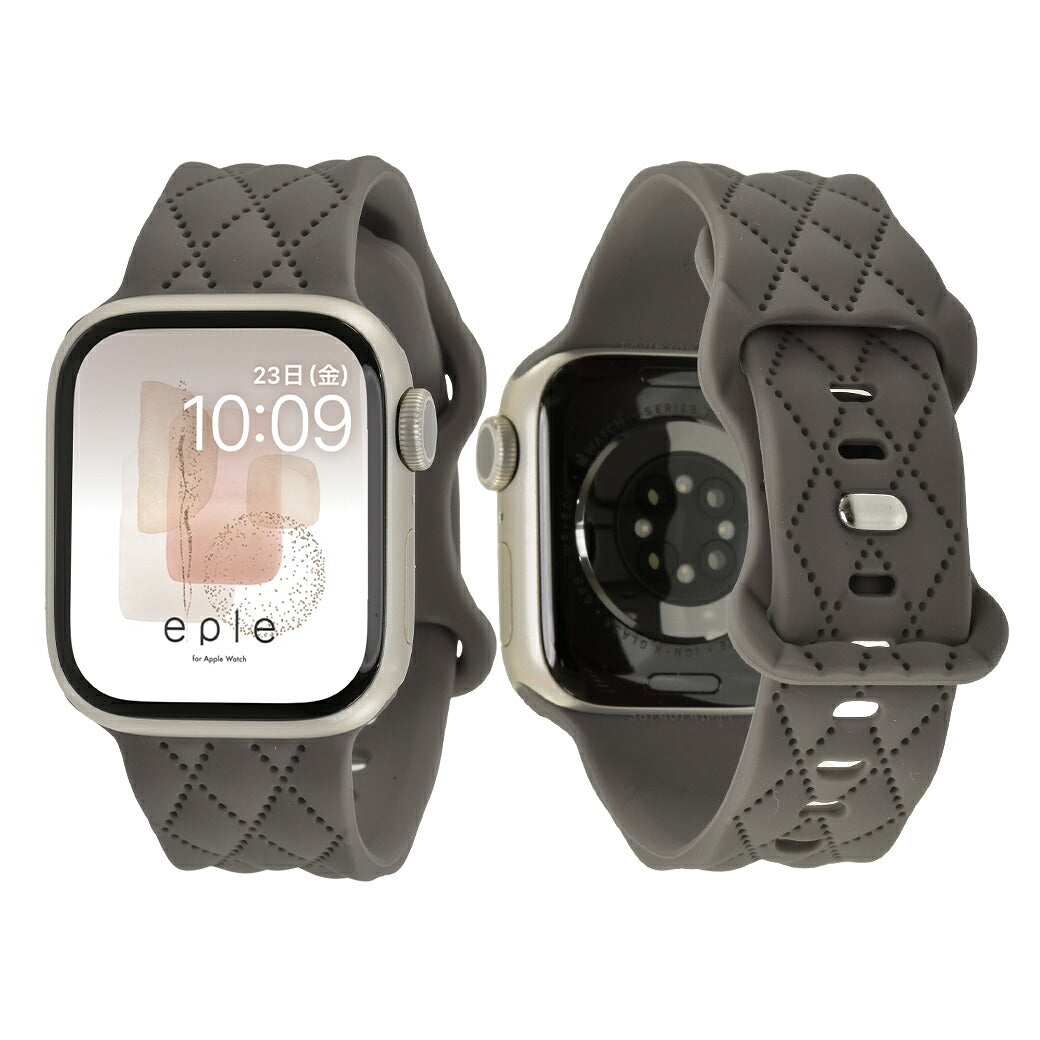 【もこかわ】AppleWatch バンド レディース シリコン キルティングデザイン 金属アレルギー　　@マトラッセ