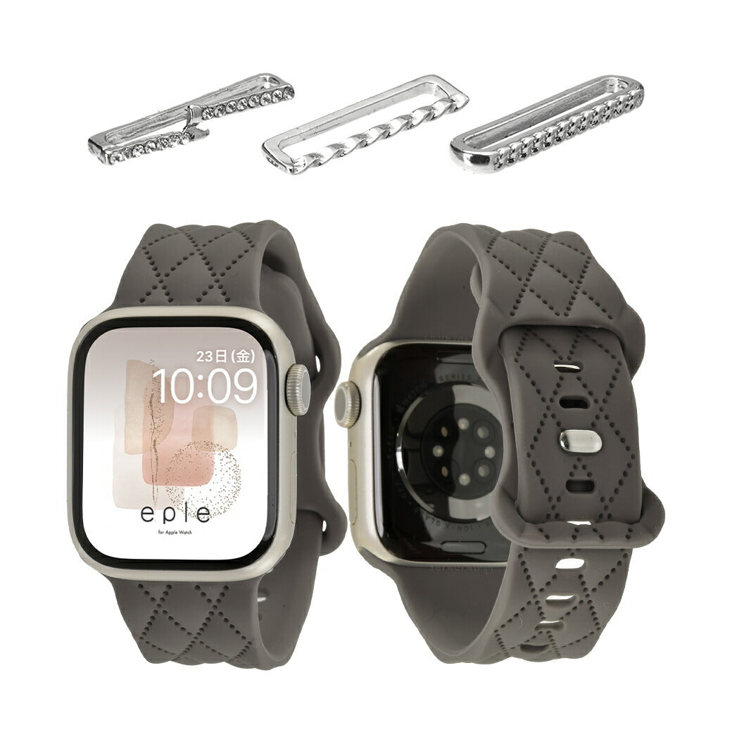 【もこかわ】AppleWatch バンド レディース シリコン キルティングデザイン 金属アレルギー｜マトラッセ