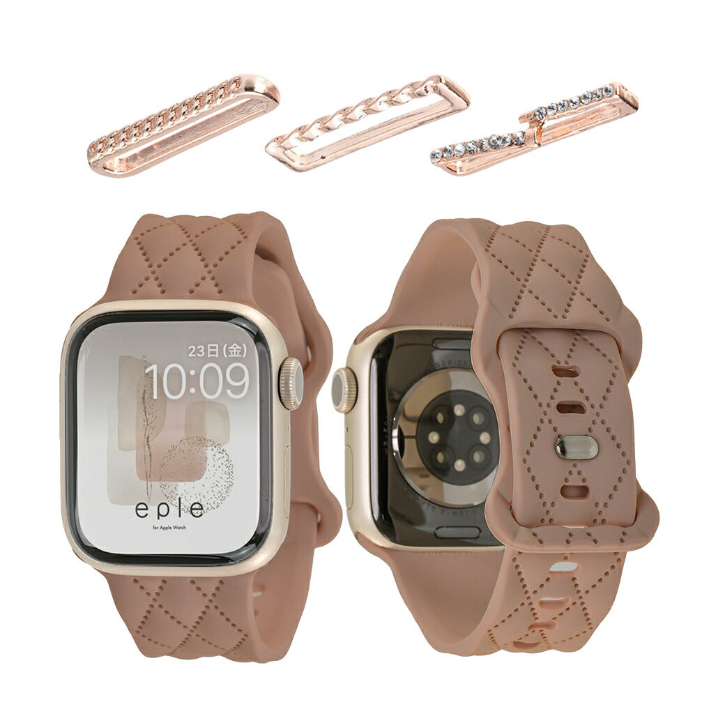 【もこかわ】AppleWatch バンド レディース シリコン キルティングデザイン 金属アレルギー｜マトラッセ