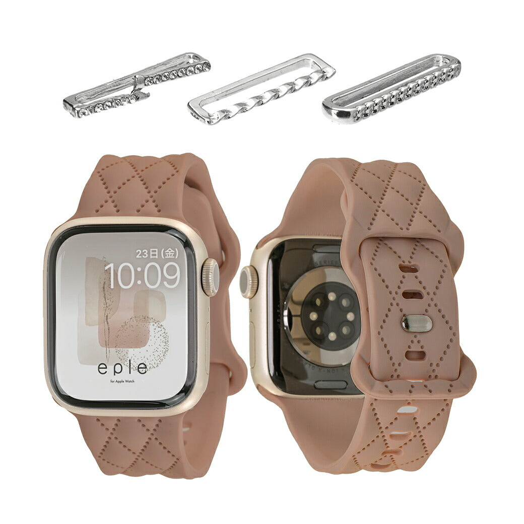【もこかわ】AppleWatch バンド レディース シリコン キルティングデザイン 金属アレルギー｜マトラッセ