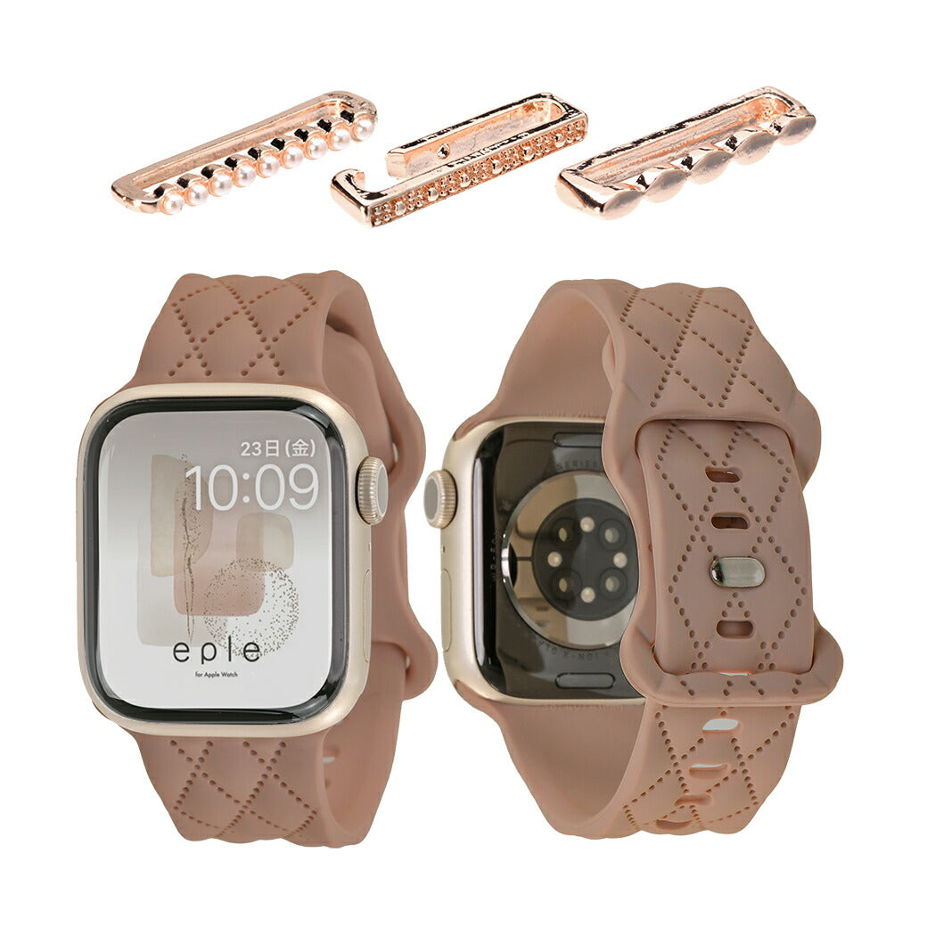 【もこかわ】AppleWatch バンド レディース シリコン キルティングデザイン 金属アレルギー｜マトラッセ