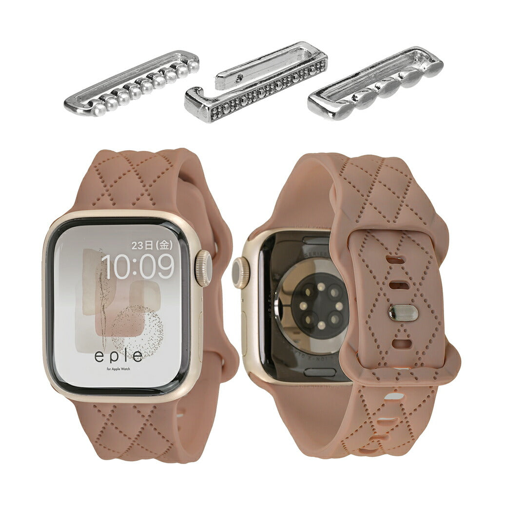 【もこかわ】AppleWatch バンド レディース シリコン キルティングデザイン 金属アレルギー｜マトラッセ