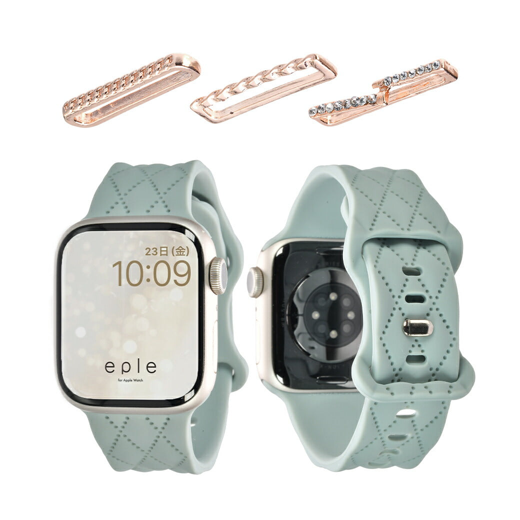 【もこかわ】AppleWatch バンド レディース シリコン キルティングデザイン 金属アレルギー｜マトラッセ