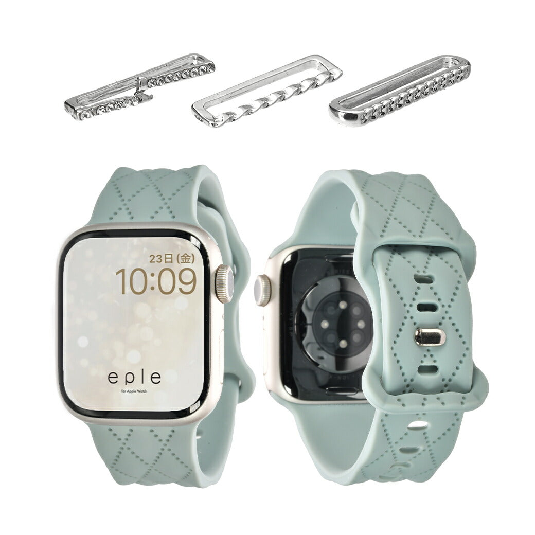 【もこかわ】AppleWatch バンド レディース シリコン キルティングデザイン 金属アレルギー｜マトラッセ