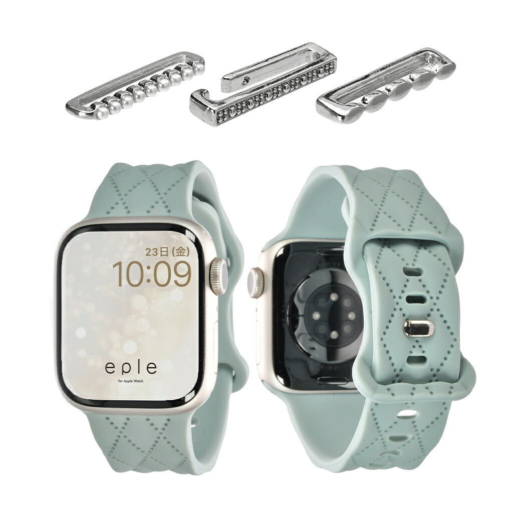 【もこかわ】AppleWatch バンド レディース シリコン キルティングデザイン 金属アレルギー｜マトラッセ