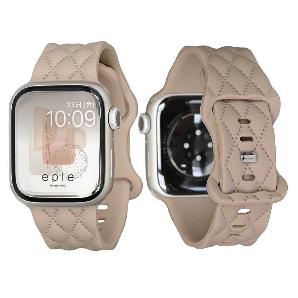 【もこかわ】AppleWatch バンド レディース シリコン キルティングデザイン 金属アレルギー｜マトラッセ