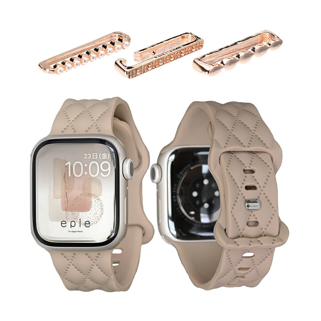 【もこかわ】AppleWatch バンド レディース シリコン キルティングデザイン 金属アレルギー｜マトラッセ