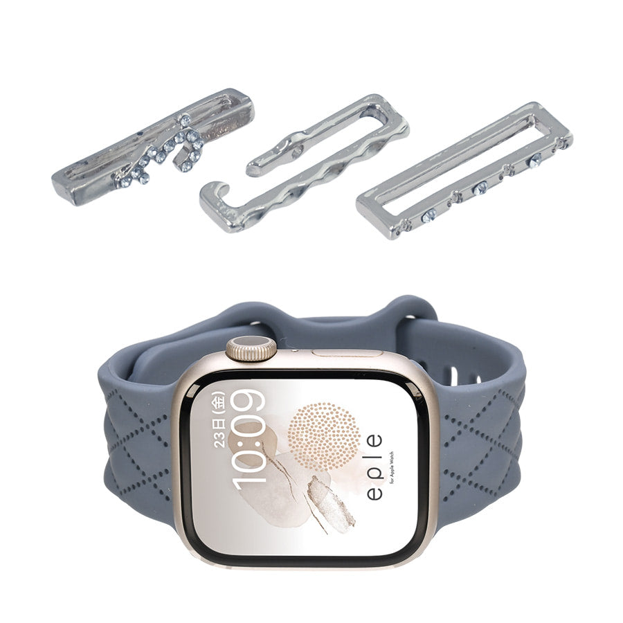 大人可愛い キルティング 柄 アップルウォッチ  シリコンバンド AppleWatch Band 【シリーズ11・SE3対応】 | マトラッセ