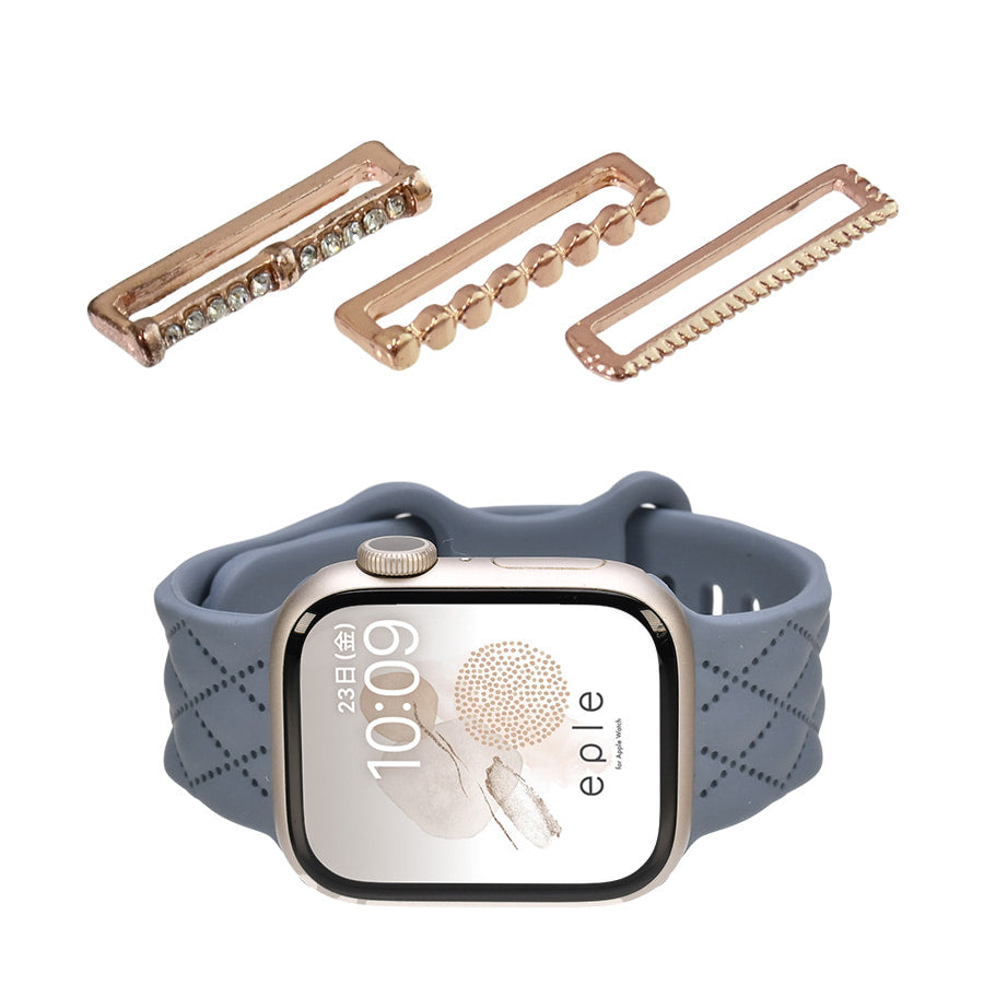 大人可愛い キルティング 柄 アップルウォッチ  シリコンバンド AppleWatch Band 【シリーズ11・SE3対応】 | マトラッセ