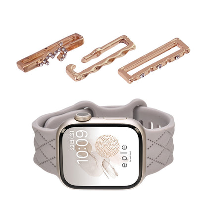 大人可愛い キルティング 柄 アップルウォッチ  シリコンバンド AppleWatch Band 【シリーズ11・SE3対応】 | マトラッセ