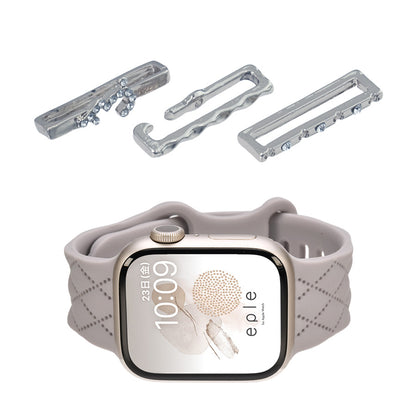 大人可愛い キルティング 柄 アップルウォッチ  シリコンバンド AppleWatch Band 【シリーズ11・SE3対応】 | マトラッセ