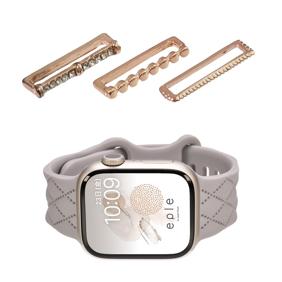 大人可愛い キルティング 柄 アップルウォッチ  シリコンバンド AppleWatch Band 【シリーズ11・SE3対応】 | マトラッセ