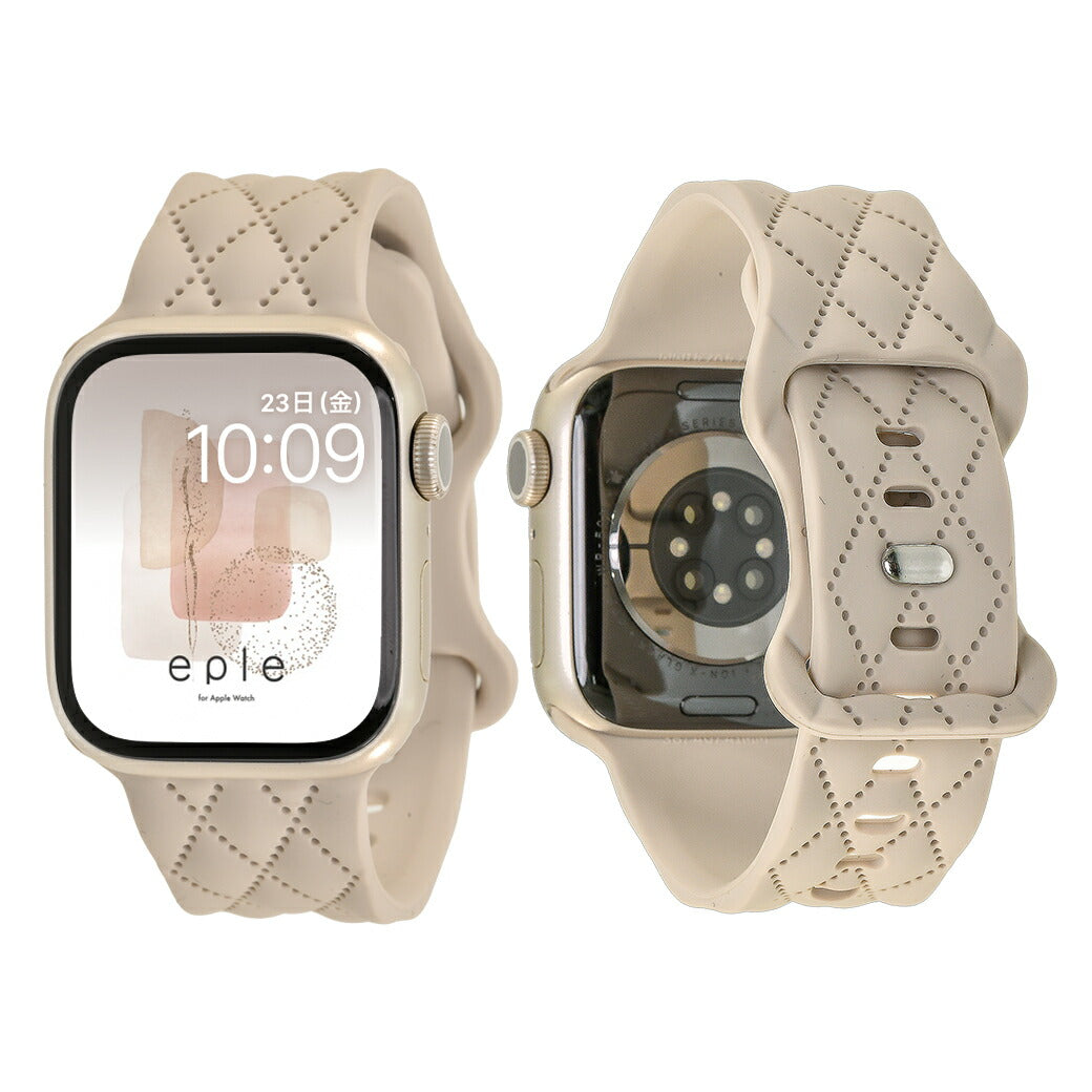 【もこかわ】AppleWatch バンド レディース シリコン キルティングデザイン 金属アレルギー｜マトラッセ