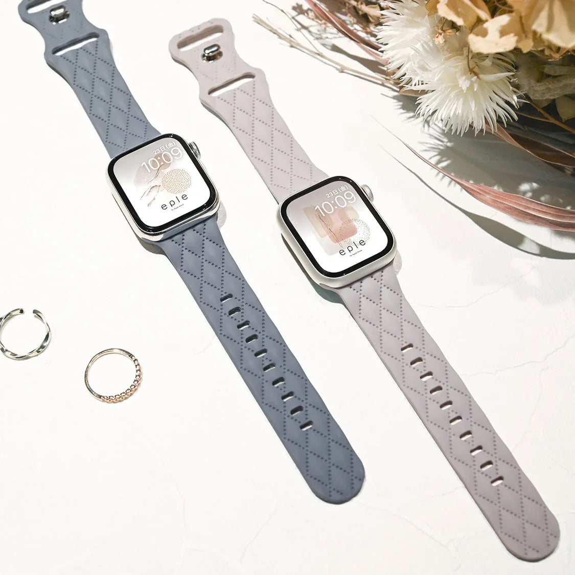 【もこかわ】AppleWatch バンド レディース シリコン キルティングデザイン 金属アレルギー｜マトラッセ